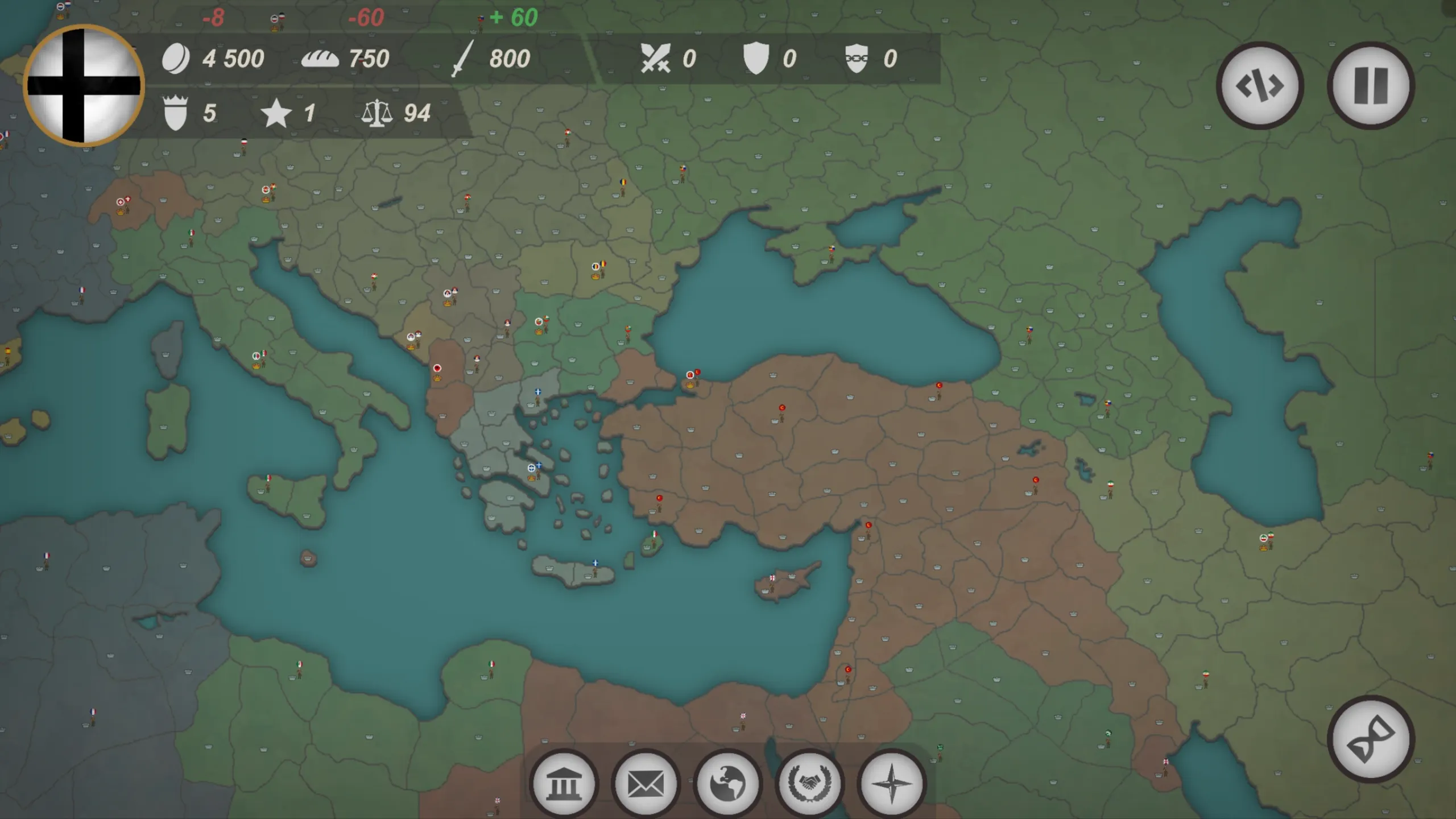 Screenshot einer strategischen Ansicht des Spiels